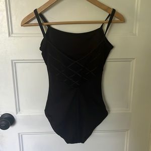 bloch black mesh back leotard